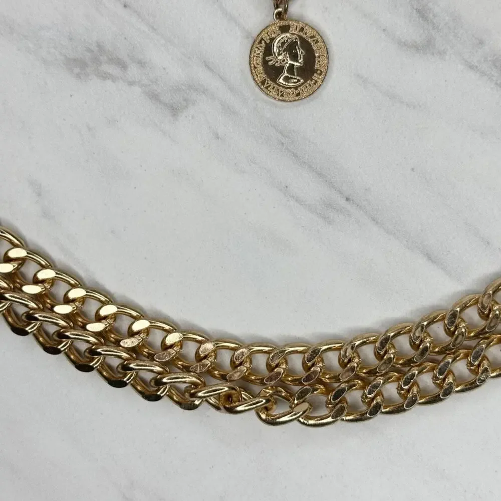 Draped Half Penny Charm Gold Chain Belt Extra Small/Small (XS/S) ✨